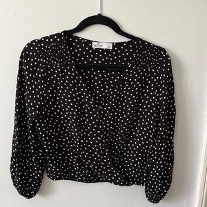 Rayon black with white dots